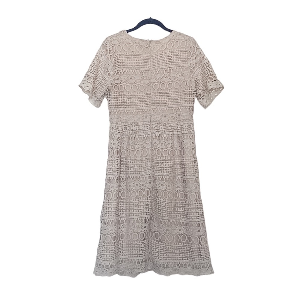 Polagram Crochet Cream Lace Midi Dress M - Picture 8 of 16